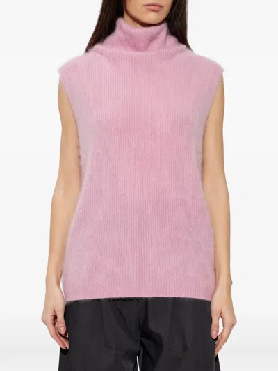 Lisa Yang Brushed Buttoned Top In Pink