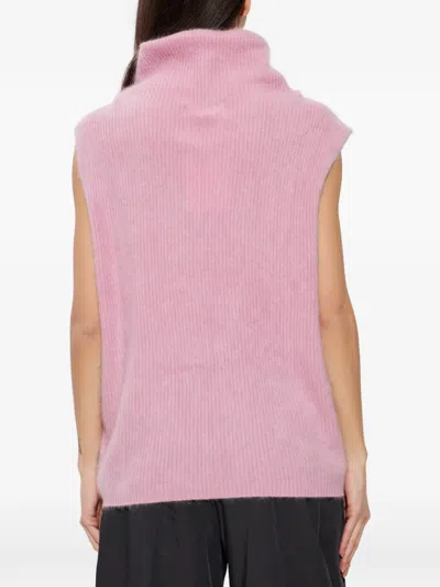 Lisa Yang Brushed Buttoned Top In Pink