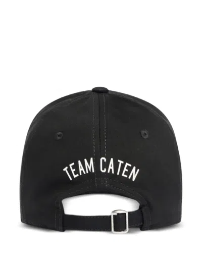 Dsquared2 Black Cotton Baseball Cap In Black
