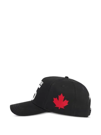 Dsquared2 Black Cotton Baseball Cap In Black