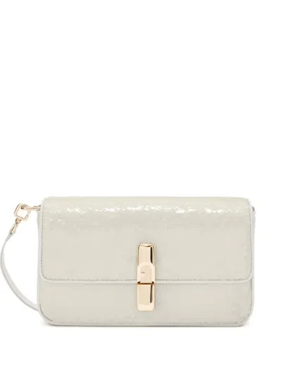 Furla Iride Crossbody Bag In Fine Hammered Leather In Purple