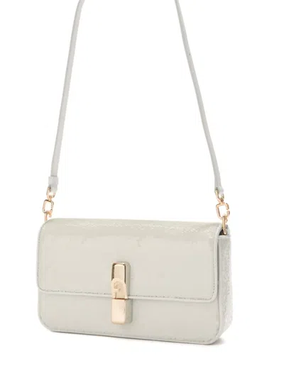 Furla Iride Crossbody Bag In Fine Hammered Leather In Purple