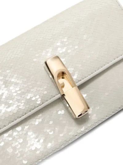 Furla Iride Crossbody Bag In Fine Hammered Leather In Purple