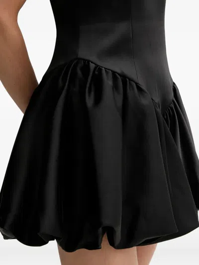 Bardot Oria Bubble Hem Satin Minidress In Black
