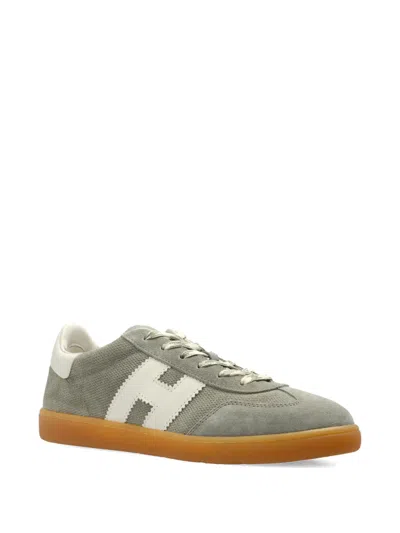 Hogan Neutrals Cool Side Stitched Logo Suede Sneakers In Multi