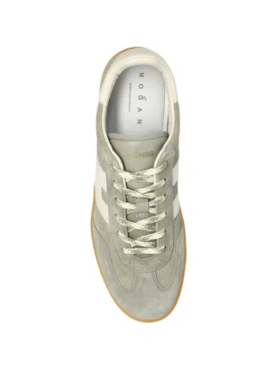 Hogan Neutrals Cool Side Stitched Logo Suede Sneakers In Multi