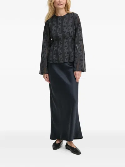 Samsoe & Samsoe Saagneta Maxi Skirt In Blue