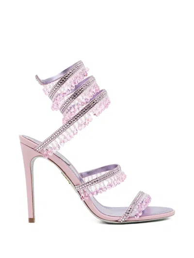 René Caovilla Chandelier 105mm Crystal-embellished Sandals In White