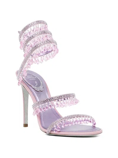 René Caovilla Chandelier 105mm Crystal-embellished Sandals In White