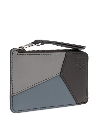 Loewe Patchwork Zip Cardholder In Gray