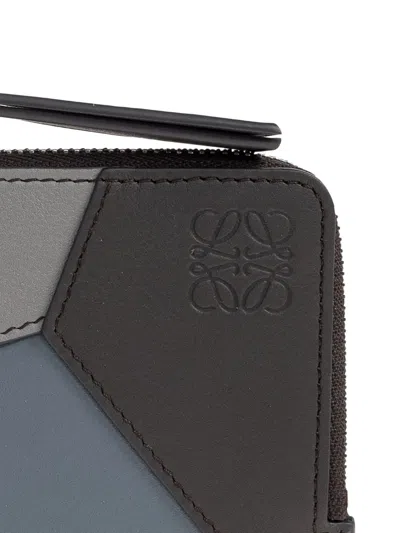 Loewe Patchwork Zip Cardholder In Gray
