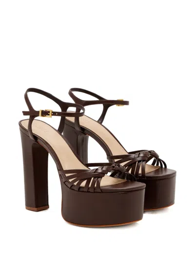 Schutz Kalina Ankle Strap Platform Sandal In Brown