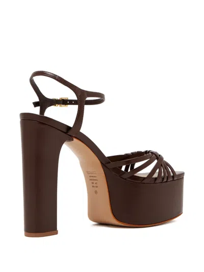 Schutz Kalina Ankle Strap Platform Sandal In Brown