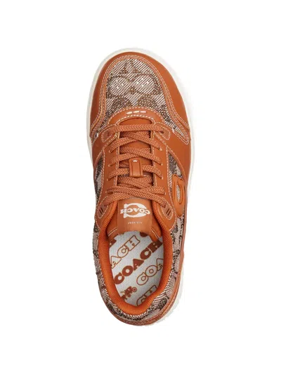 Coach Soho Crystal Signature Jacquard Cocoa Burnished Amber Trainers S In Brown