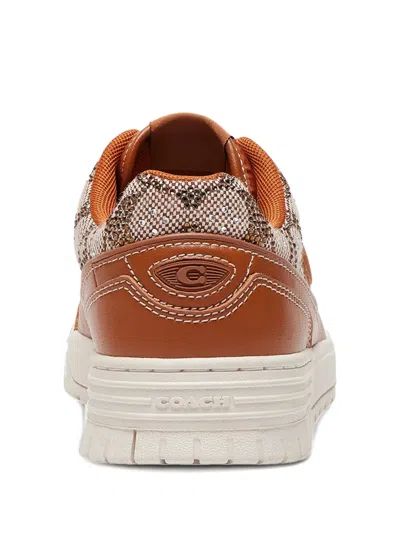 Coach Soho Crystal Signature Jacquard Cocoa Burnished Amber Trainers S In Brown
