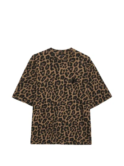 Anine Bing Beth Mini Dress Black And Brown Leopard In Animal Print