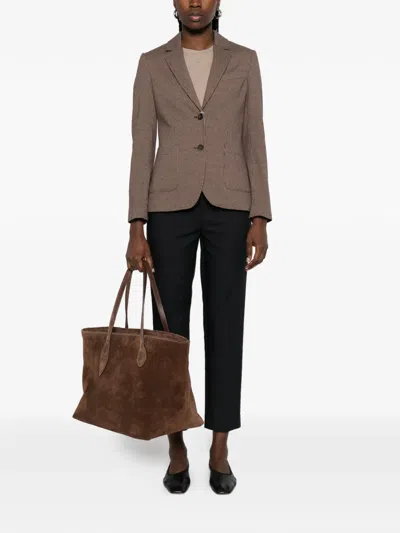 Gant Check-pattern Blazer In Brown