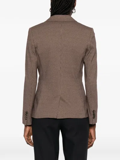 Gant Check-pattern Blazer In Brown