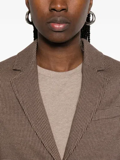 Gant Check-pattern Blazer In Brown