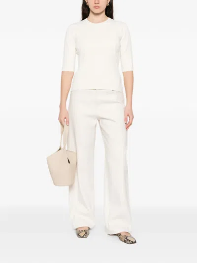 Max Mara Quarter-sleeve T-shirt In Neutral