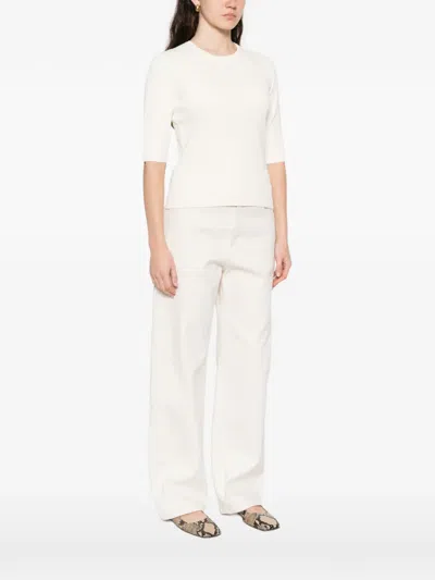 Max Mara Quarter-sleeve T-shirt In Neutral