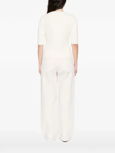 Max Mara Quarter-sleeve T-shirt In Neutral
