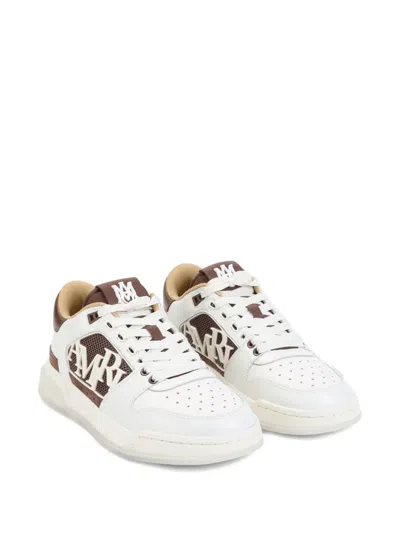 Amiri Men 'classic Low' White Sneaker With Maxi Logo On The Side And Tone-on-tone Ma Quad Motif In L In White