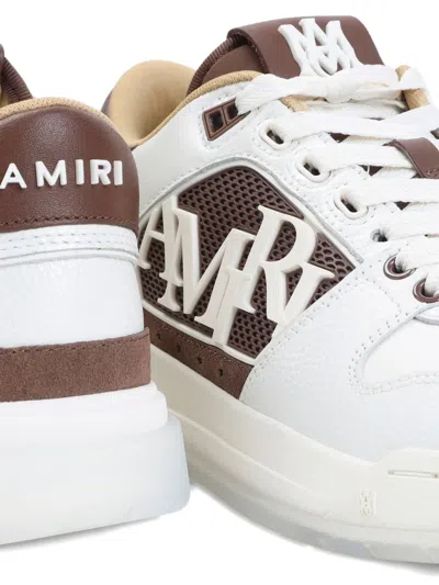 Amiri Men 'classic Low' White Sneaker With Maxi Logo On The Side And Tone-on-tone Ma Quad Motif In L In White