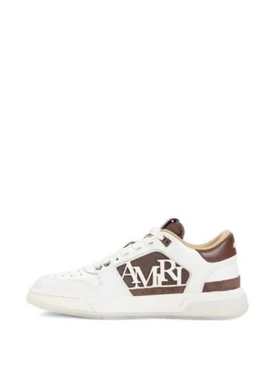 Amiri Men 'classic Low' White Sneaker With Maxi Logo On The Side And Tone-on-tone Ma Quad Motif In L In White