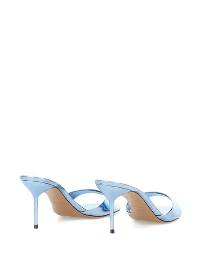 Paris Texas Light Blue Patent Leather Mule Sandals
