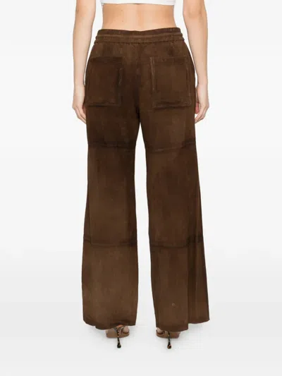 P.a.r.o.s.h Pants Wide Leg Design Front And Back Pockets In Brown