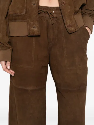 P.a.r.o.s.h Pants Wide Leg Design Front And Back Pockets In Brown