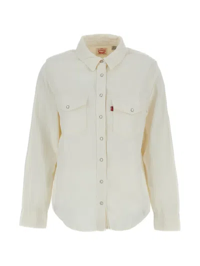 Levi's Ivory Lyocell Blend Iconic Western Shirt In Neutral