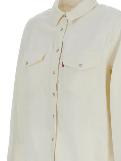 Levi's Ivory Lyocell Blend Iconic Western Shirt In Neutral