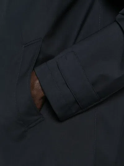 Herno Button-front Raincoat In Black