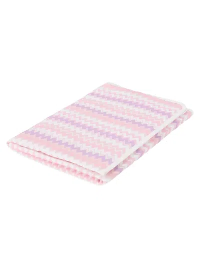 Missoni Zigzag-pattern Blanket In Pink