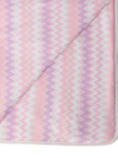 Missoni Zigzag-pattern Blanket In Pink