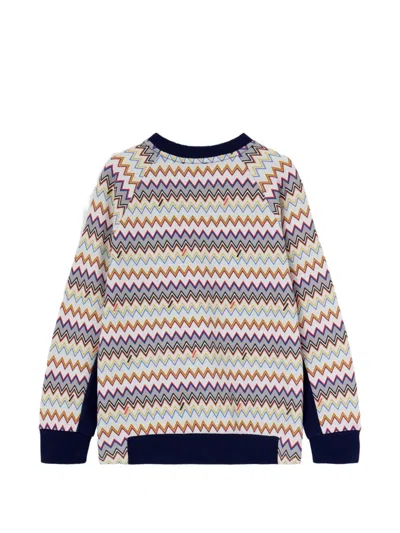 Missoni Zigzag-pattern Sweatshirt In Blue