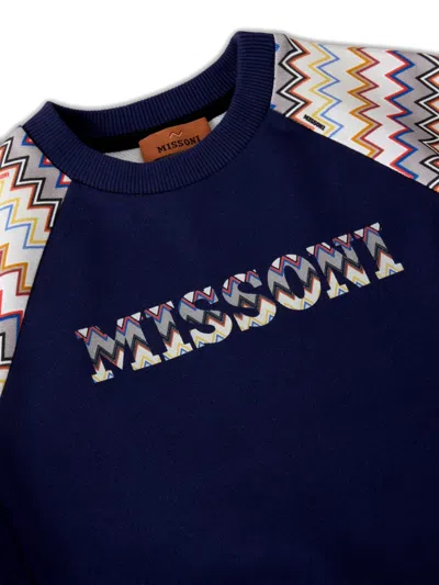 Missoni Zigzag-pattern Sweatshirt In Blue