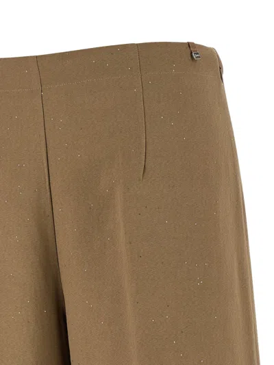 Herno Sequin Embellished Wide Leg Trousers In Brown