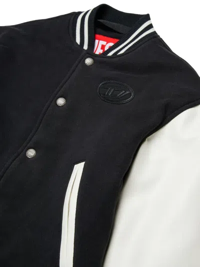Diesel Logo-patch Bomber Jacket In Black