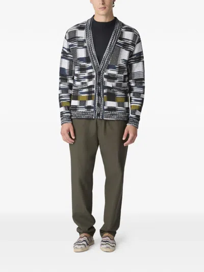 Missoni Cotton-blend Cardigan With Check Pattern In Multi