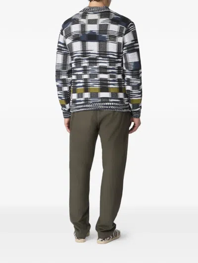 Missoni Cotton-blend Cardigan With Check Pattern In Multi