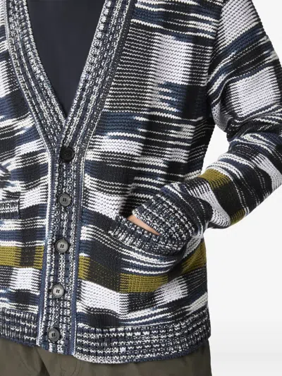 Missoni Cotton-blend Cardigan With Check Pattern In Multi