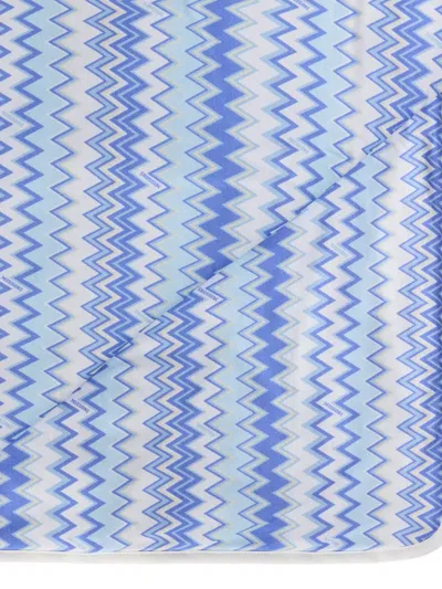 Missoni Zigzag-pattern Blanket In Blue
