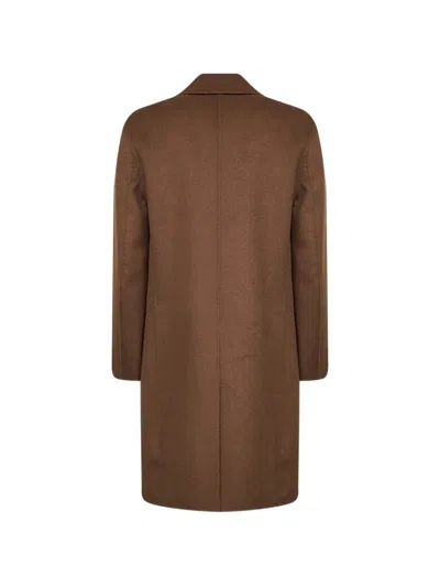 D4.0 Three-button Lapel-collar Coat In Brown