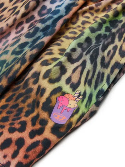Diesel Mplily Leopard-print Shorts In Multi