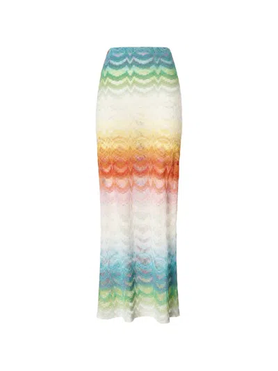 Missoni Mare Striped Metallic Crochet-knit Maxi Skirt In Multi