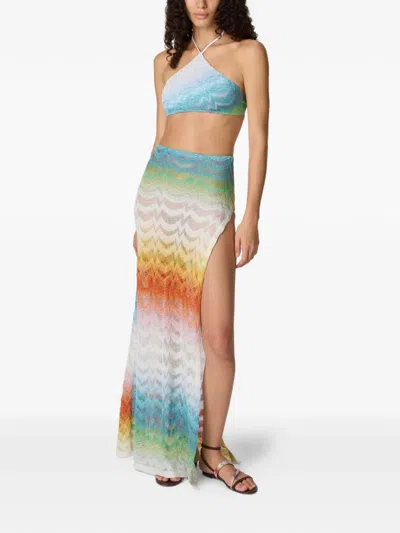 Missoni Mare Striped Metallic Crochet-knit Maxi Skirt In Multi