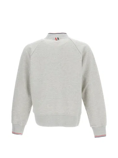 Thom Browne Pique Loopback Bomber In Gray